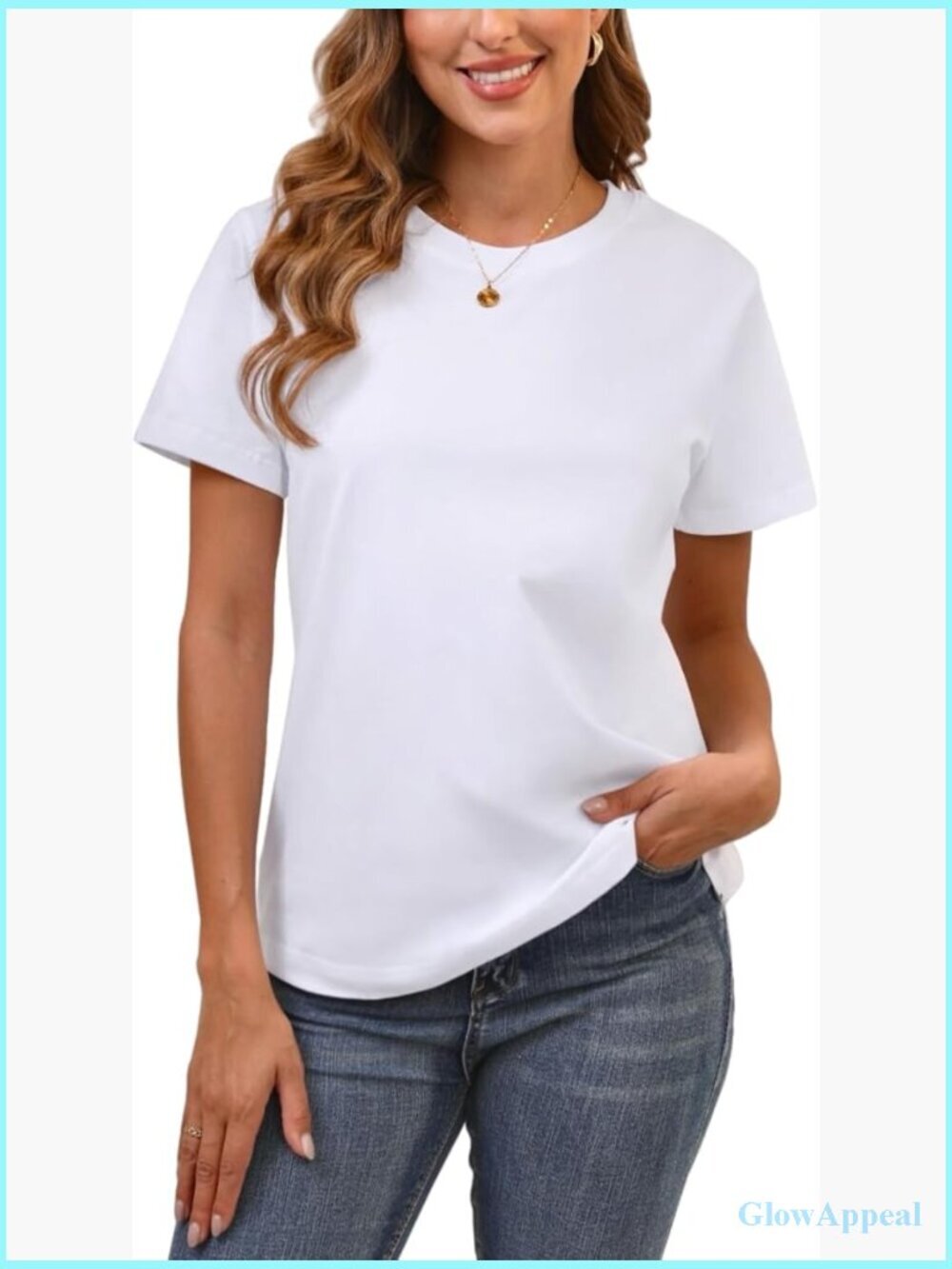 Women's Cotton Short Sleeve Crew Neck T-Shirt Loose Fit Plain Tee Undershirt
